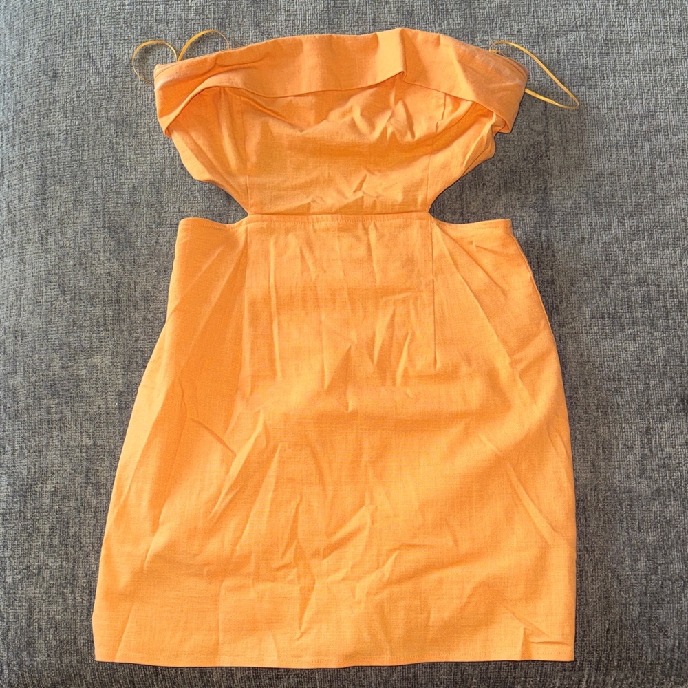 Vibrant Strapless Orange Dress